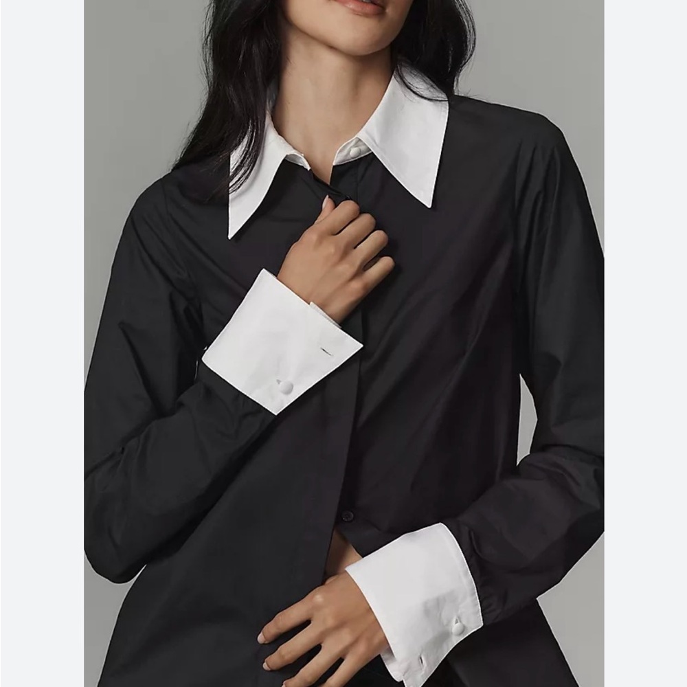 Maeve Cuffed Buttondown Blouse Anthropologie